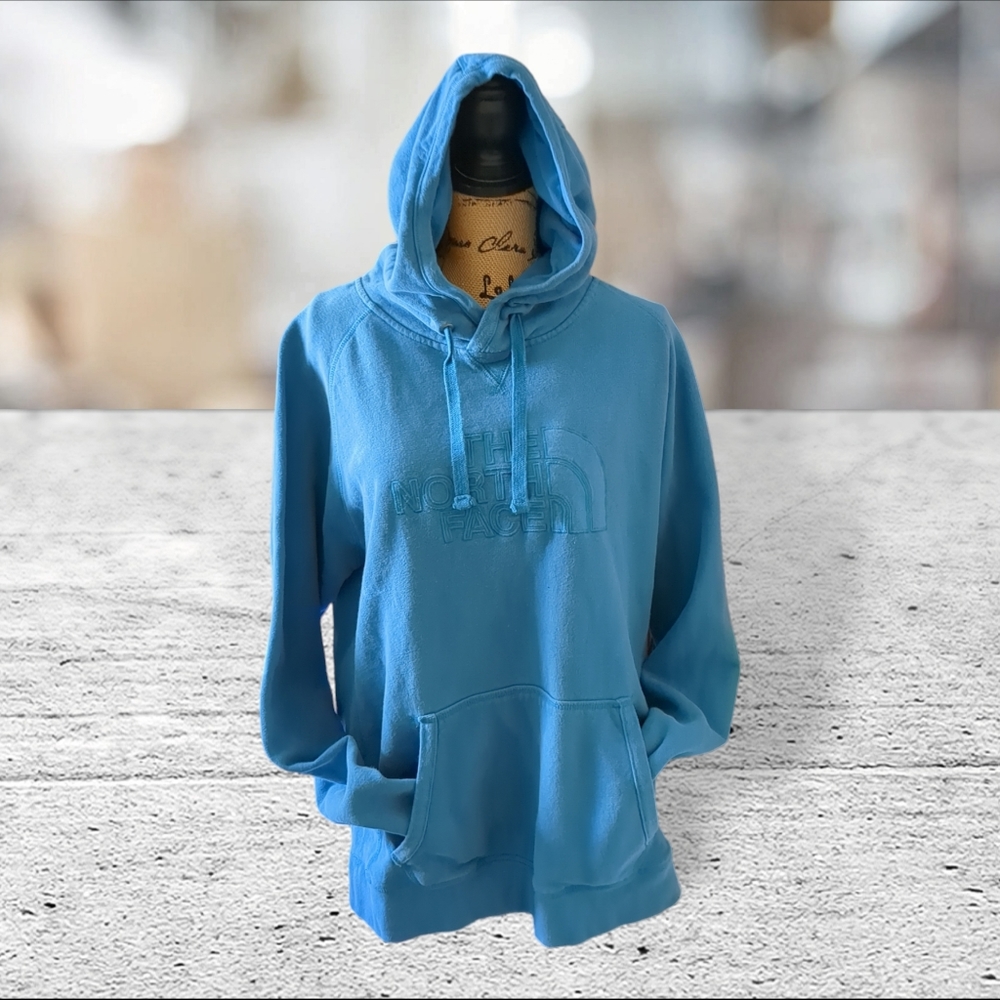 North face teal hoodie. size XL